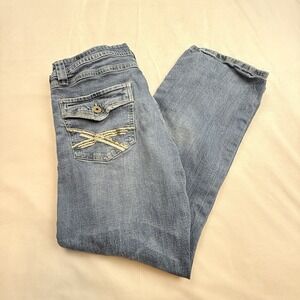 TK Axel Slim Boot Jeans Mens 36 x 32 (30" In) Dark Stretch Denim Western Pockets